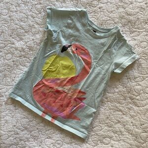 Tea Collection Flamingo Tee - Light Blue and Pink